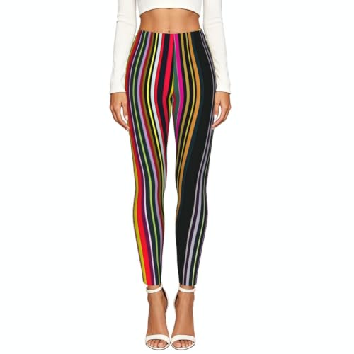 Leggings elásticos anti-transparencias con estampado de rayas verticales mujer 2