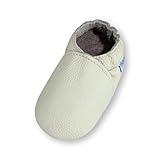 YIHAKIDS Baby Leather Shoes First Walking Moccasins Infants Boys Girls Soft Sole Toddler Crawling Slippers (6-6.5 US /6-12 Mo./5.1in, Beige)
