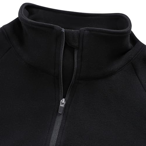 Men's Winter Fleece Lined Quarter Zip Pullover for Running in Dark Gray Sizing3