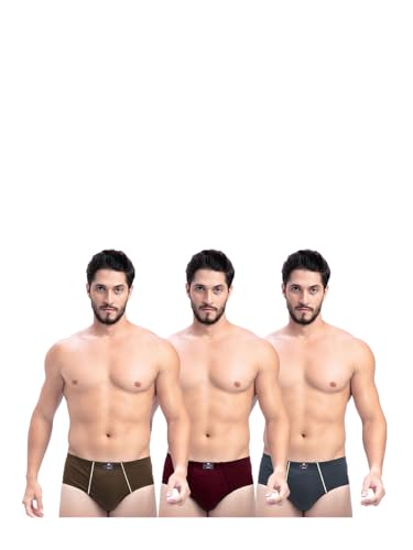 Image of Milton Mens Pure Cotton Solid Briefs with Inner Elastic|Premium Soft Breathable Underwear for Men|Comfort-Fit Waistband for All-Day Wear|Multi-Color, Color Name May Vary as per Availability|Pack of 3