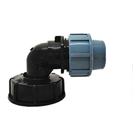 IBC Tank Thread Connector s60x6 Adapter To Mdpe Water Pipe Fittings Elbow Outlet 25mm Cover