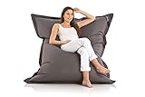 LAZY BAG Original Indoor & Outdoor Sitzsack XXL 400L Riesensitzsack Sitzkissen Sessel für Kinder & Erwachsene 180x140cm (Dunkel-Grau)