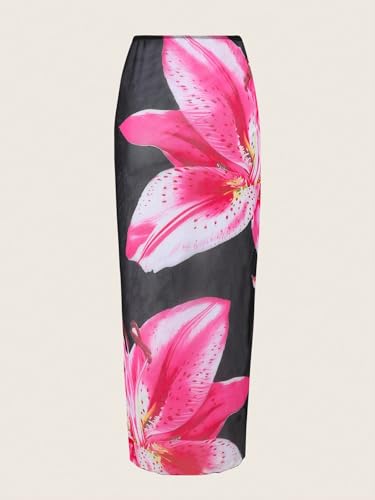 Image of ZAFUL Swimsuit Coverup for Women Slit to Thigh Beach Cover Ups Swim Bathing Suit Flowy Maxi Skirt