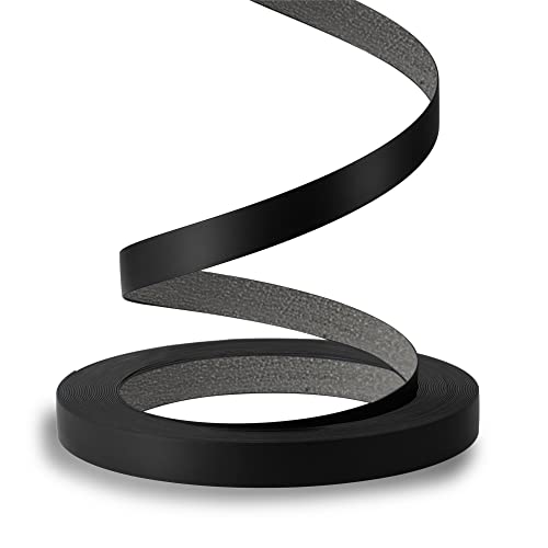 Image of Black Edge Banding, 7 /8 inch x 50ft roll of Veneer Edge Banding -Pre-glued Flexible Edging, PVC Tape Banding on with Hot Melt Adhesive Easy Application for Cabinet Repair Furniture Restoration