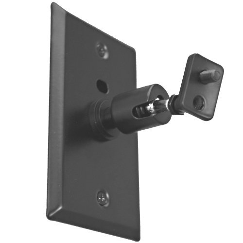 Pinpoint Mounts AM21-Black Universal Home Theater Speaker Wall Ceiling Mount with Electrical Box Installation Adapter Plate