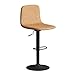 Stool HAIYU - Nordic obrotowe krzesło barowe z regulacją wysokości PU z oparciem, stabilna metalowa podstawa, wyściełany stołek barowy do kuchni, lady, restauracji, łatwy montaż (kolor: khaki)