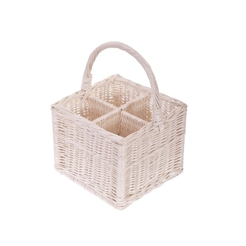 e-wicker24 Alles aus Weide Botella cesta en beige