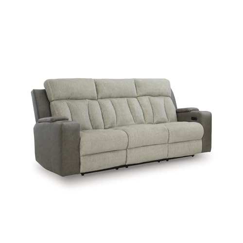 Image of Signature Design by Ashley Power Reclining Sofa with Heat and Massage