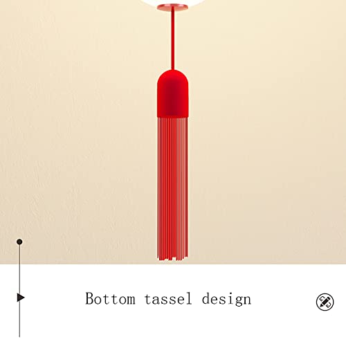 Lámpara colgante de techo con luces LED de cuerda roja e iluminación ambiental variable 4