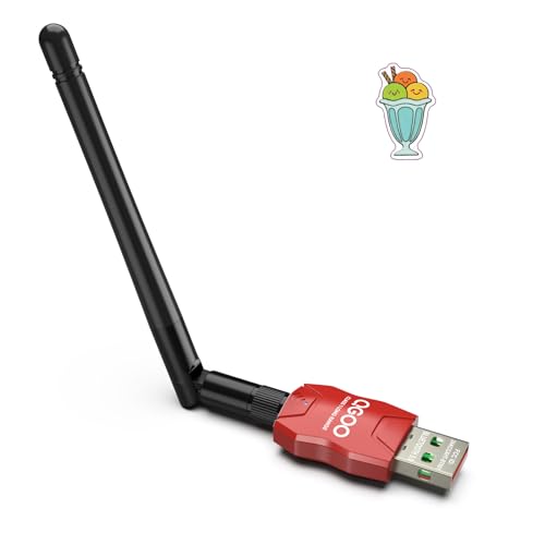 Class 1 Long Range Bluetooth Adapter for PC, QGOO USB Bluetooth Adapter for PC 5.3+EDR, Bluetooth Dongle Bluetooth Receiver Support Windows10/8.1/8/7?red-145?