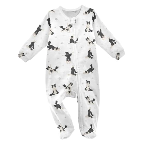 Image of vvfelixl Exercises Doberman Dog Baby Sleepers For Girl Boys Newborn Baby Play One-Piece Footies For 0-24 Months White