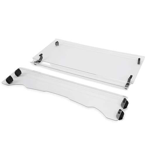 ALMULOO Clear Folding Windshield Compatible with Massimo Buck 200 (2018) & Massimo Buck 400 (2018-2020) – Heavy Duty 2-IN-1 Windscreen