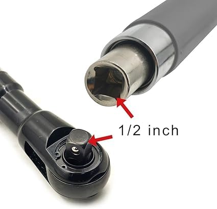 Chiave a cricchetto elettrica a percussione, estensore per chiave a catena, Matraca De Impacto con connettori di fissaggio da 1/2" e 4 adattatori di conversione per spazi ristretti
