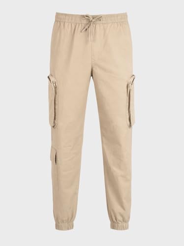 Image of The Indian Garage Co Men Mid-Rise Stretchable Relaxed Fit Cargo Joggers