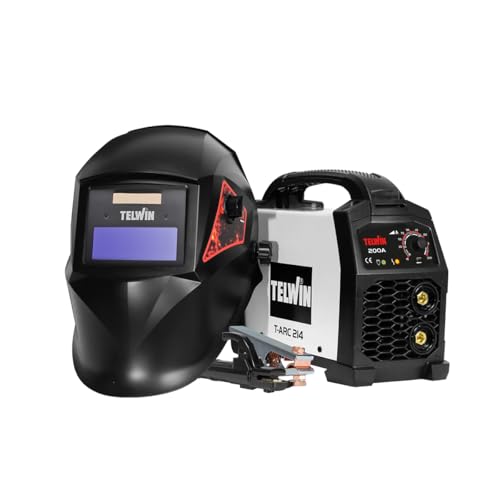 T-Arc 214 Soldadora inverter por Electrodo MMA 200A, con máscara de soldadura tipo casco y accesorios, máquina de soldar portátil compacta y sencilla, para mantenimiento y bricolaje doméstico, 230V
