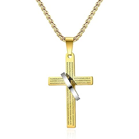 men cross necklace (Gold) Cover