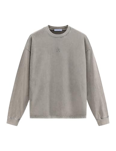 Aelfric Eden Mens Oversized Long Sleeve Shirts Washed Heavyweight Cotton T Shirts Vintage Tees Unisex