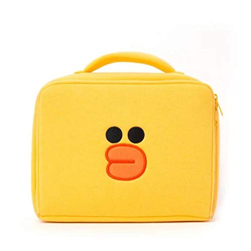 Tumecos 化粧ポーチ ブラウン熊 化粧品 洗面用具 収納バッグ 多機能 化粧ポーチ 小物入れ レディース用 大容量 旅行出張用 手持ち、長方形、大容量、ジッパー、刺繍、甘い、かわいい、動物、アクセサリー、ファッション、耐久性、軽量、持ち運び簡単-(イ