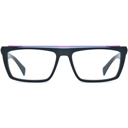Image of HEPIDEM Matte Multicolor Acetate Glasses Frame Men Vintage Square Eyeglasses Optical Spectacles 9289