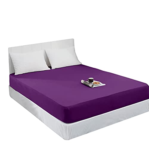 Mixibaby Spannbettlaken Jersey Spannbetttuch 100% Baumwolle Bettlaken Spannbettuch Laken 28 Farben, Größe:70 x 140 cm, Farbe:Lila