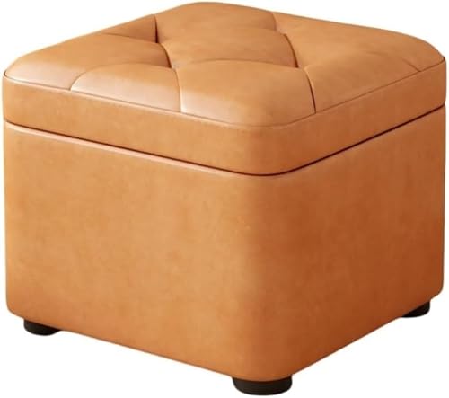 Pouf de rangement en cuir au design élégant et finitions luxe