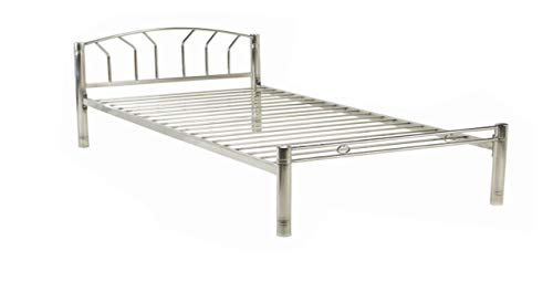 Pure Stainless Steel Bed Frame Without Mattress (4 X 6 Feet, Steel Design 1)