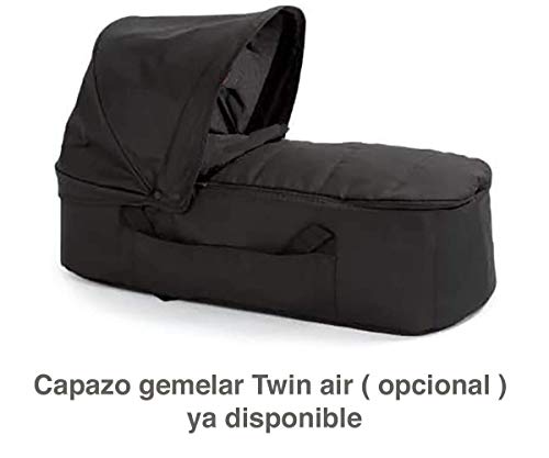 Babify Twin Air Gemelar Kinderwagen, leicht und kompakt, zugelassen bis 22 kg, Soft Grey