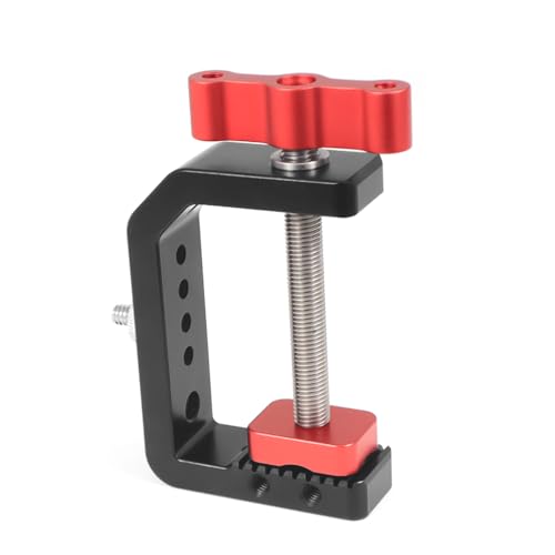 NovelGoal Head Tripod 1/4 3/8 Thread Desktop C-Type Super Crab Clamp Adjustable Desk Fixed Holder Clip for SLR Camera Photo Studio Light Stand Bracket (Clamp Only)