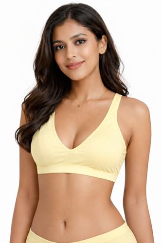 Image of Women Non-Padded Cotton Choli Bra | Wire-Free Sports Bra Style | Soft Breathable Fabric | Everyday Comfort Bra | Seamless Look | Light Support Innerwear