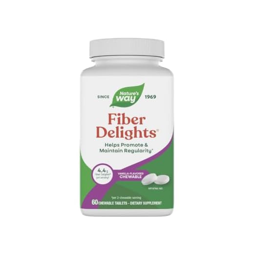Nature's Way Fiber Delights Daily Fiber for Regularity*, Vanilla Flavored, 60 Chewable Tablets