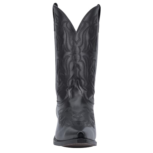 Laredo Mens Hawk Embroidered Snip Toe Casual Boots Mid Calf - Black - Size 8.5 D - Thumbnail 5