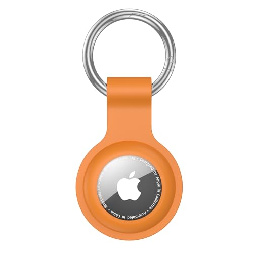 Coque pour Airtag design marron minimaliste avec porte-clés