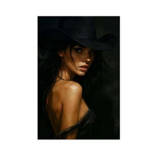 Chapeau de cowboy poster toile 30x45cm idée cadeau déco chambre