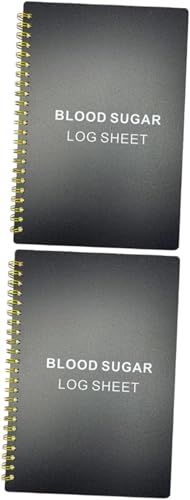 Queeninget 2つの血糖測定記録ノートページ本装丁可血圧血糖値管理用日