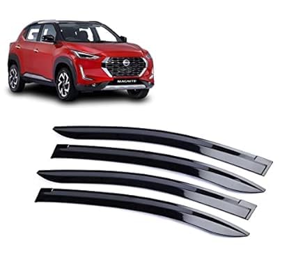 Unbreakable Injection Moulded Car Side Window Deflector, Door Visor, Wind Guard, Rain Guard Compatible with Magnite Set of-4pcs-image-42
