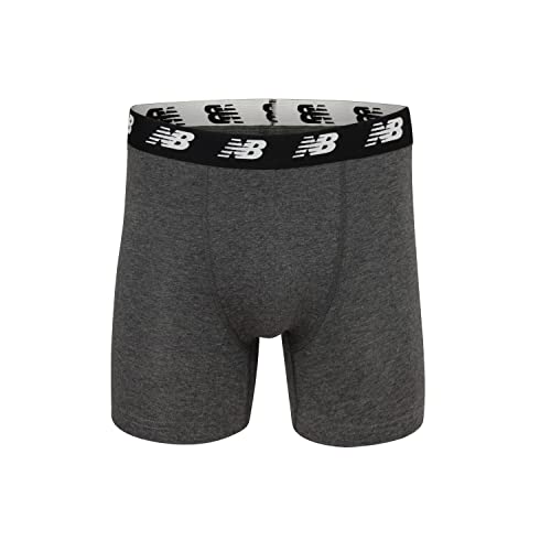 New Balance Men's Boxer Briefs 5" No Fly Cotton 3 Pieces, Black/Blue/Dark Heather, M, Black/Blue/Dark Heather, M - Image 3