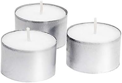 We Can Source It Ltd - 100 White Tea Light Candles Unscented Non-toxic - 8 Hours Burn Tealights - Perfect for Christmas, Valentines Day, Birthday Celebration