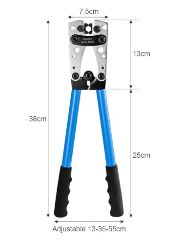 GREENSAPPIRE Battery Cable Crimping Tool 6-50mm²(AWG 8-1/0) Battery Cable Lug Crimping Tools Hand Electrician Pliers for Heavy Duty Wire Lugs Battery Terminal Copper Lugs (Blue)