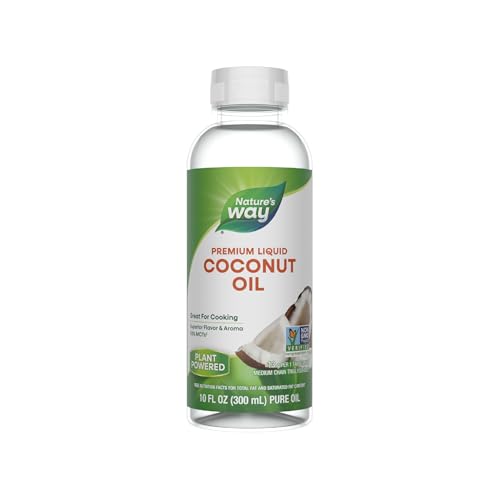 Nature's Way Liquid Coconut Oil, Superior Flavor and Aroma, Hexane Free, Stays Liquid, Non-GMO Project Verified, 10 Fl Oz (Packaging May Vary)
