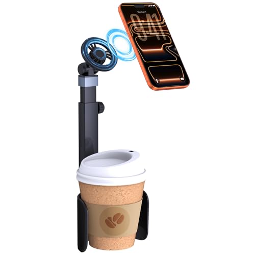 Vitog 2-in-1 Car Mount 2026 Hands Free Phone Holders for Your Car Strong Magnetic Cup Holder Phone Holder for iPhone 17-12 Pro Max Samsung & More Smartphones Universal for Truck/SUV/Tesla