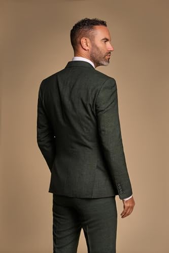 Men's Suit 2 Piece Olive Green Double Breasted Tailored Fit4