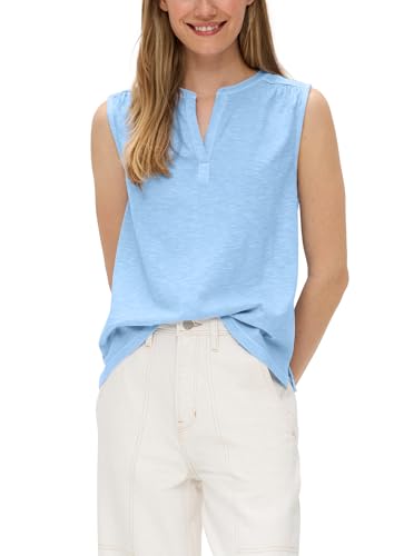 s.Oliver Ärmelloses Shirt mit Tunika-Ausschnitt und Garment Dye