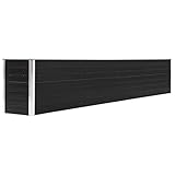 Goliraya Verhoogd bloembed, plantenbed, kruidenbak, bloembak, bloembak, metalen tuinbed, broeibed, tuin, bloembed, voor terras en tuin, verzinkt staal, 320 x 40 x 45 cm, antraciet