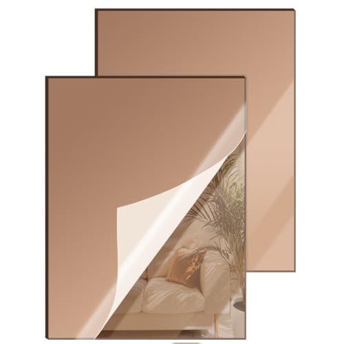 Image of 12x16 Inches Bronze Mirror Acrylic Sheet - 2 Pcs Reflective Acrylic Panel for DIY Crafts, Home Decor & More (30x40 cm)