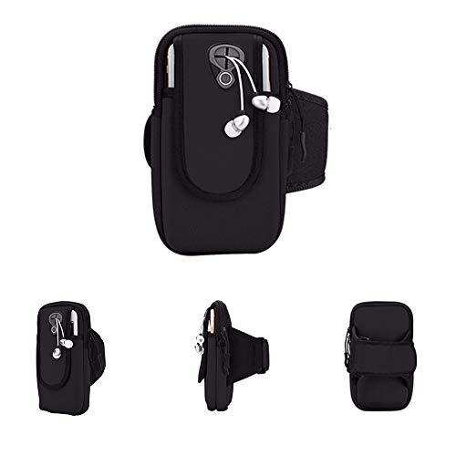 Ziky Sports Armband, Universal Running Armband, Gym Mobile Phone Arm Bag, with Headphone Jack, Suitable for iPhone X/8/7/6/Plus, Samsung Galaxy S9/S8/S7/S6/Edge/Plus and LG?Black?
