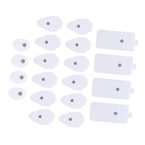 VILLFUL 20 piezas Almohadillas Autoadhesivas para Electroestimuladores Formas Variadas Parches de Electrodos para Fisioterapia y Masaje Corporal