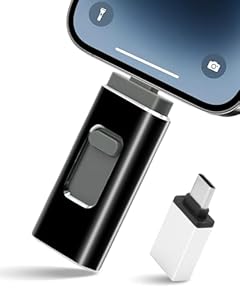 Lizoak 256GB USB Stick - MFi-Zertifizierter Flash-Laufwerk für iOS/Android/PC, Keine App, USB 3.0 Memory Stick, für Tablet/iPhone/Mac, Externer Speicher für Fotos und Videos, Schwarz
