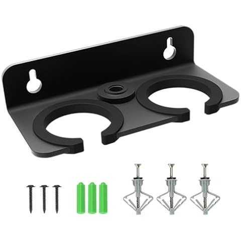 Borenbuir Multi Microphone Holder for Handheld Dynamic, Wired and Wireless Mics,Double Microphone Stand,Rubber Padding/Wall Mounted or Mounted to 5/8"-27 or 3/8"-16 threaded Stands Cover