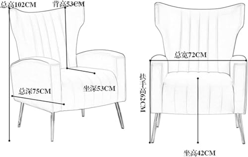 Canapé im nordischen Stil, Hahnentrittmuster, moderner Sessel für Wohnzimmer & Balkon, bequemer, einfacher Sitz, mit Rückenlehne, schickes Heimdekor-Möbel – Bild 3