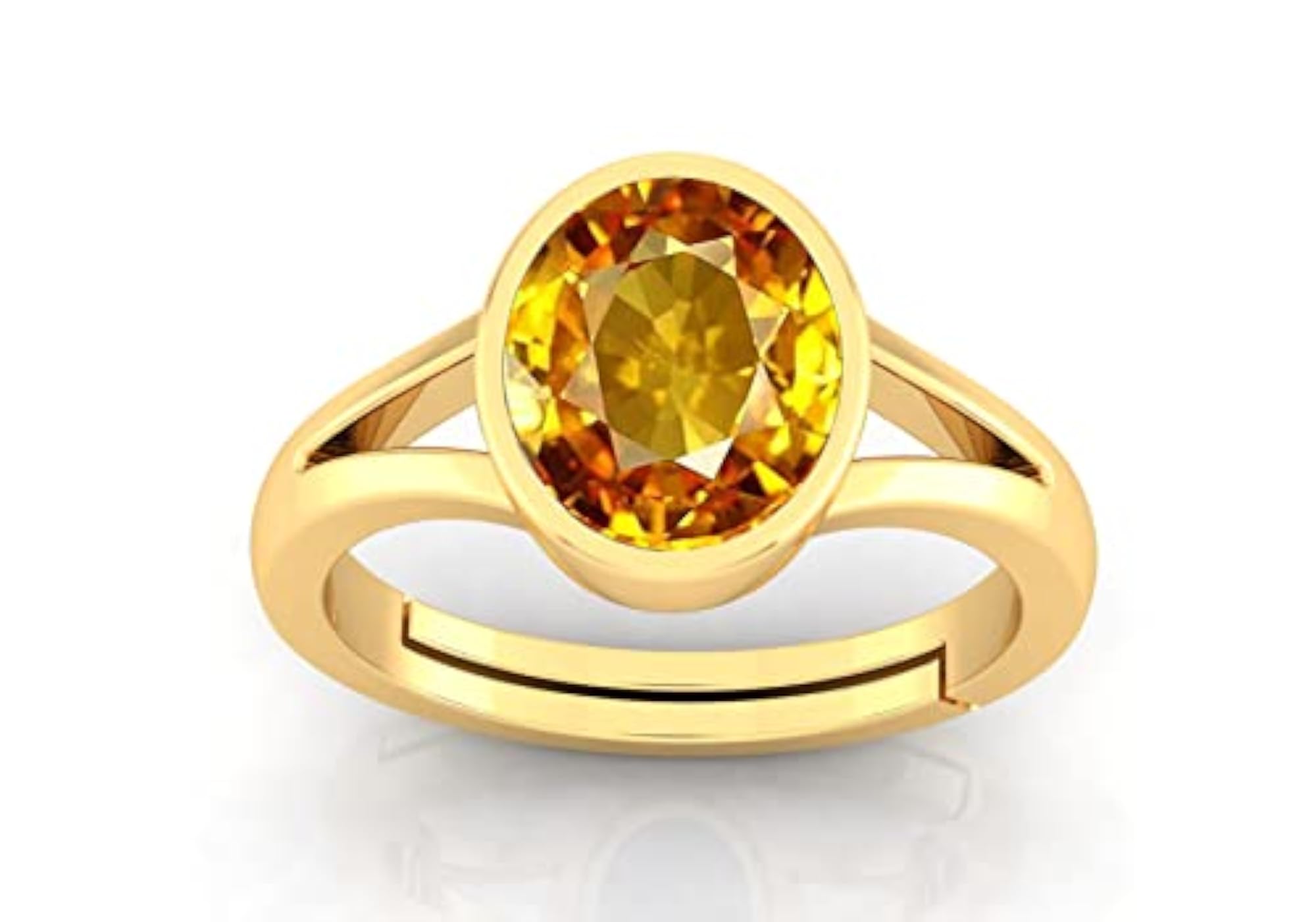 14.25 Ratti Certified Yellow Sapphire Gold Plated Ring